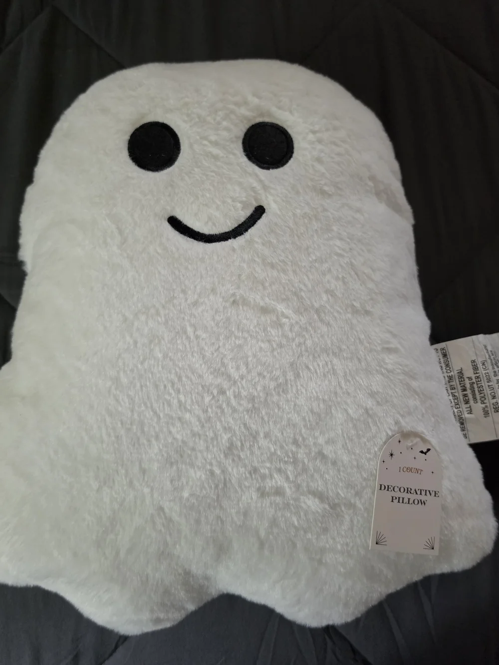 Plush White Ghost Decorative Pillow - Cozy Accent for Bedroom & Living Room